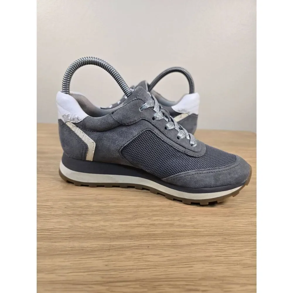 Veronica Beard Hartley Stone Suede Snake Skin Trim Women's Shoes Size 9 Gray
